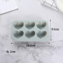 Molde de silicona para fundir jabón y velas Corazón 6 compartimentos 16,2 x 9,5 x 2 cm rosa o verde 3