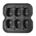 Molde de silicona para hielo con forma de calavera 3D, 6 piezas, flexible, para congelador, con forma de calavera de terror, para cócteles 1