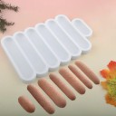 Molde de silicona para hornear galletas y dulces 13 × 21 cm molde blanco liso para postres alargados y repostería casera 3