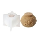 Molde de silicona para vela 8,8 x 7,3 cm Bola navideña con renos y árbol Molde para verter cera resina jabón decoraciones 1