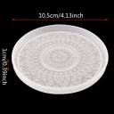 Moldes de silicone para resina 10,5 x 1 cm Forma redonda com padrão de mandala para moldes, tabuleiros, suportes, decorações, artesanato 2