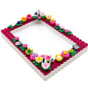 Moldura de plástico para fotografias DIY com motivo floral 10,2 x 15,2 cm tons de rosa estilo de construção para decoração de interiores 2