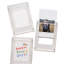 Moldura fotográfica magnética em polaroid 8,8 x 6,3 cm Pequena moldura acrílica para cartões de fotos Moldura mini transparente para fotografias de mesa 2