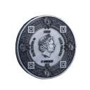 Moneda conmemorativa con la reina británica Isabel II. Moneda de metal bañada en plata de 4 cm con signos del zodíaco y árbol de la vida Moneda 5