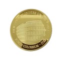 Moneda de colección de 4 cm dorada Siete maravillas del mundo Coliseo Roma Italia moneda conmemorativa decorativa para coleccionistas 1