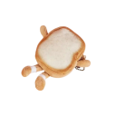Monedero de peluche con forma de pan tostado (10 x 8 cm), bonito monedero y auricular, llavero colgante, juguete infantil, muñeco de poliéster 2