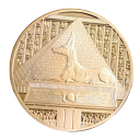 Moneta da collezione dorata con il dio egizio Anubi 4 cm Moneta commemorativa bilaterale egiziana Replica di una moneta antica con il dio egizio Moneta con la piramide e Anubi 2