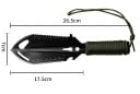Monitoiminen kannettava lapio 26,5 cm mitta 6in1 viivain saha veitsi nailoninaru puutarhaan ja ulkoilukäyttöön 3