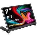 Monitor portatile SHCHV 7" IPS con touchscreen 1024 x 600 LCD HDMI per Raspberry Pi 5 / 4B / 3B+ e PC con supporto 17