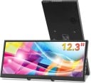 Monitor suplimentar 12,3" IPS HD 1920 x 720 cu HDMI și USB-C și difuzoare Ecran extins cu VESA Negru Pentru PC și consolă pentru monitorizare 1