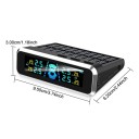 Monitor TPMS solar Pantalla LCD de 9,5 x 6,2 x 3 cm 4 sensores externos Carga USB Sistema inalámbrico de monitoreo de presión y temperatura de neumáticos 2