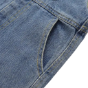 Mono de algodón para niños con imagen de oso Pantalones largos Tirantes de botones Unisex mono de mezclilla de primavera y otoño con bolsillos para niños y niñas 6