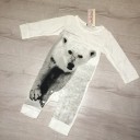 Mono de bebé con estampado de oso polar en 3D 1