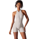 Mono deportivo para mujer Top y pantalones cortos Con cremallera en el escote Espalda descubierta Mono de nylon y spandex 8