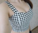 Mønstret crop top til kvinder 3