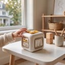 Montessori aktiivinen kuutio 6 in 1 8,5 x 8,5 x 8,5 cm Aistilelu kytkimillä, tuulettimella ja napilla Valkoinen Taaperoille alkaen 12 kuukauden iästä 2