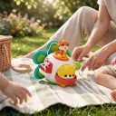 Montessori busy ball kettu 15,1 x 13 x 12,5 cm Aistilelu nauhoilla ja soljella Pyörivä yoyo Lelut lasten hienomotorisiin taitoihin 2