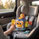Montessori Busy Board Penguin 17 x 13 cm Sensory Cube with Pop-Up Figure and Key Fine Motor Skills Toy for Travel for Children 5