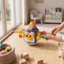 Montessori busy board tučňák 17 x 13 cm Senzorická kostka s vyskakovacím figurkou a kľúčom Hračka pre jemnú motoriku na cesty pre deti 4