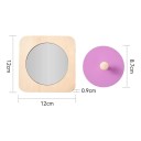 Montessori drevená vkladačka so zrkadlom 12 x 12 cm Kruhový diel s úchytom Senzorická hračka pre bábätká a batoľatá Ružová 6