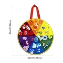 Montessori Felt Busy Board Circle 34 cm Colour Sorting Board with Animals, Letters and Numbers on Velcro Toy for Children Aged 3 Years and Up 5