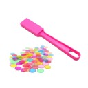 Montessori magnetische toverstaf 20x2,95x7x1,26 cm en 100 stuks tokens 1,9 cm Educatief spel Tellen Kleuren Bingo Transparante plastic tokens 6