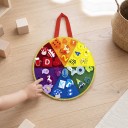 Montessori πλεκτή busy board κύκλος 34 εκ. Πίνακας για την κατηγοριοποίηση χρωμάτων με ζωάκια, γράμματα και αριθμούς με αυτοκόλλητη ταινία Η 3