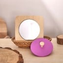 Montessori puinen palapeli peilillä 12 x 12 cm Pyöreä osa kahvalla Aistilelu vauvoille ja taaperoille Vaaleanpunainen 2