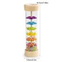 Montessori-Regenbogen-Regenstab, 19,5 × 5,6 cm, groß, sensorische Rassel für Kinder, musikalisches Sanduhr-Spielzeug, pädagogisches Spielzeug 2