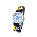 Montre analogique pour enfants avec motif ballon de football Bracelet en silicone Cadran coloré Mouvement à quartz Montre pour garçons 2