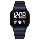 Montre numérique pour enfants avec affichage LED, montre en silicone étanche colorée avec grand affichage de l'heure, montre électronique 2