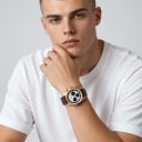 Montres mécaniques pour hommes de luxe Chronographe à remontage manuel Bracelet en cuir Boîtier 38 mm Verre saphir Acier inoxydable 316L Fond 5
