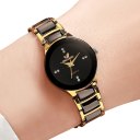 Montres pour femmes avec bracelet en acier inoxydable noir et doré Montres élégantes pour femmes Design luxueux Matériaux de qualité Accessoire à la mode 2