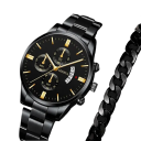 Montres quartz pour hommes de luxe avec bracelet en acier inoxydable Accessoire élégant Montres d'affaires Résistantes aux rayures Design 1
