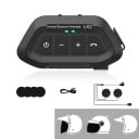 Moottoripyörän Bluetooth-kuulokkeet LX2 kiinteällä mikrofonilla, IP67-suojauksella ja 12 tunnin akunkestolla, painikeohjaus avokypäriin 2