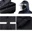 Moottoripyörän sadetakki unisex takki ja housut musta heijastava muotoilu vedenpitävä tuulenpitävä PVC-kumista 6