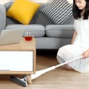 Mop auto-essorant pour sols avec éponge PVA absorbante Essorage directement dans le manche Tête plate pour le nettoyage sous les meubles Acier 6