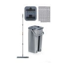 Mop con secchio 2in1 Sistema di strizzatura manico 121cm Secchio 34x19x12cm Set 4 coperture Testine lavabili Pulizia della casa 1
