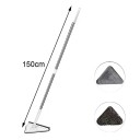 Mop triunghiular telescopic cu rotație la 360°, 150 cm, curățare umedă și uscată, husă lavabilă, microfibră pentru pereți, tavane, podele, ferestre 2