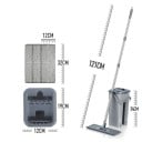 Mop z wiadrem 2w1 System samoczynnego wyciskania Uchwyt 121cm Wiadro 34x19x12cm Zestaw 4 pokrowców Zmywalne głowice Sprzątanie gospodarstwa 3