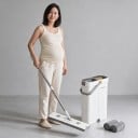 Mopa plana con cubo ultradelgado Lavado y escurrido separados Cabeza giratoria 360° Escobilla con 7 láminas Blanca Para azulejos y suelos 7