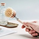 Mosogatószivacs 23 x 4 x 4 cm Fa fogantyú Természetes sörték Forgó fej Fém akasztó Konyhai tisztítószivacs 4