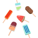 Mostrador de helados de madera 6 piezas juguete Montessori de comida Soporte con polos Set educativo de cocina para niños Bebés diferentes tipos 4