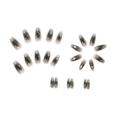 Motif nocturne 24 pièces d'ongles en acrylique avec symboles d'étoiles et de croissants de lune forme Coffin longueur intermédiaire astuces artificielles pour les mains 3