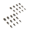 Motif nocturne 24 pièces d'ongles en acrylique avec symboles d'étoiles et de croissants de lune forme Coffin longueur intermédiaire astuces 2