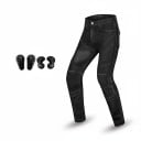Moto jeans med sorte perforerede knæ- og hoftebeskyttere Netpaneler og elastiske indlæg Polyester og bomuld Sorte Motorcykeltøj 1