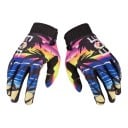 Motocross- en fiets Handschoenen met tropische palm- en zeeprint met ribbelmanchet en versterkte duim in felle kleuren 1