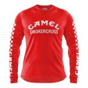 Motocross Jersey and Long Sleeve Sports T-Shirt with Chest Print and Checked Pattern on the Sleeves for Off-Road Motorcycling 7