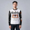 Motocross Jersey and Long Sleeve Sports T-Shirt with Chest Print and Sleeve Text for Off-Road Motorcycling 4