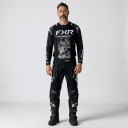 Motocross sæt med langærmet trøje og bukser i grå camouflagemønster og hvide påskrifter til enduro og kørsel på ATV sort 2